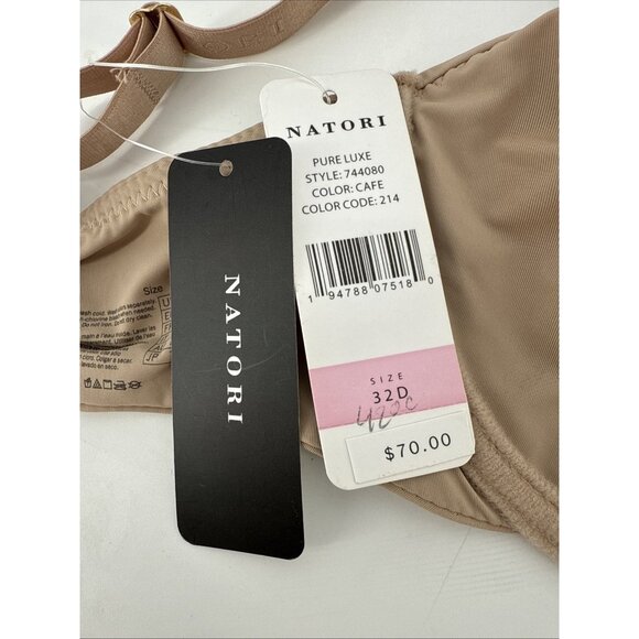 NATORI Size 32D Nude Pure Luxe Seamless Underwire Bra 732080 NWT A - Picture 8 of 8